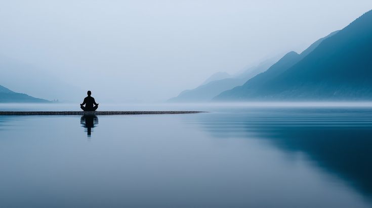 Lago tranquillo al mattino